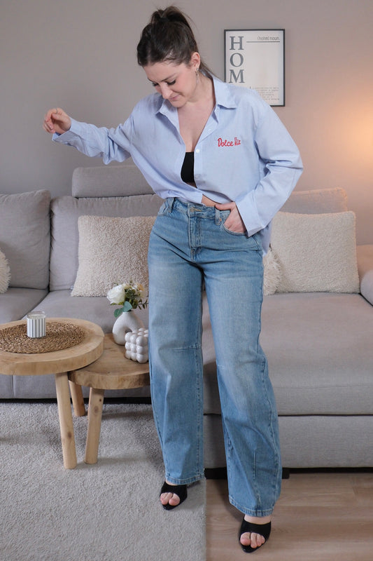 Jean Balloon Fit Bleu clair