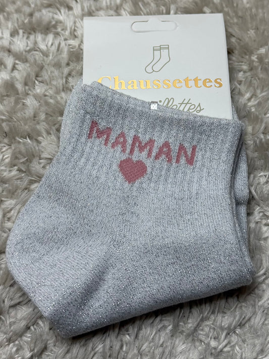 Chaussette « Maman » brillante