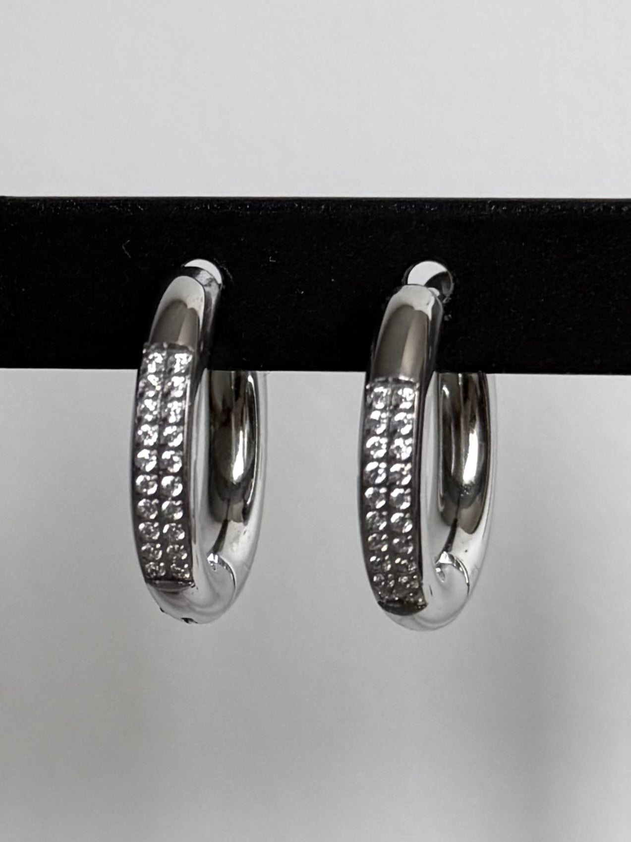 Boucles d'oreilles Créoles brillante argenté