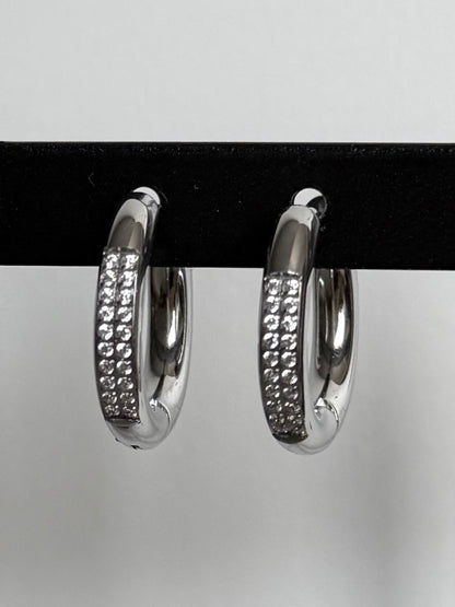 Boucles d'oreilles Créoles brillante argenté
