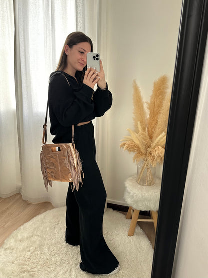 Sac Cuir Rose Brillant