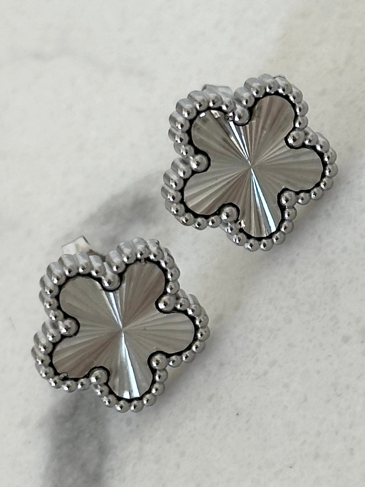 Boucles d'oreilles Trèfle Argenté