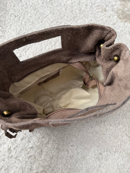 Sac Cuir Daim Taupe
