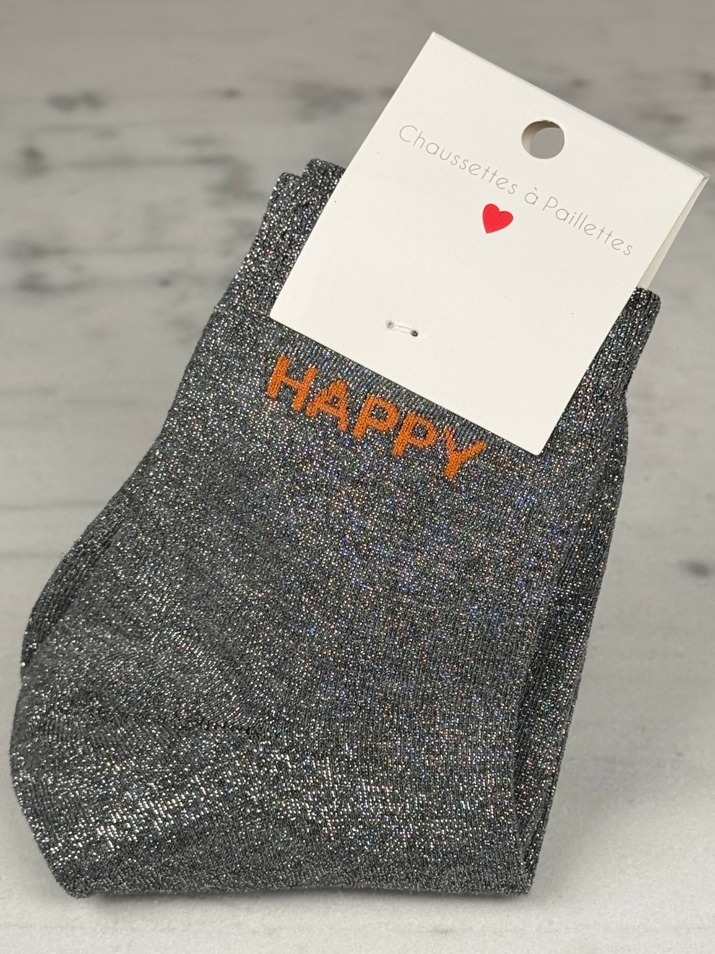 Chaussette « Happy » grise