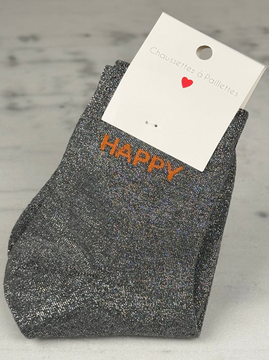 Chaussette « Happy » grise