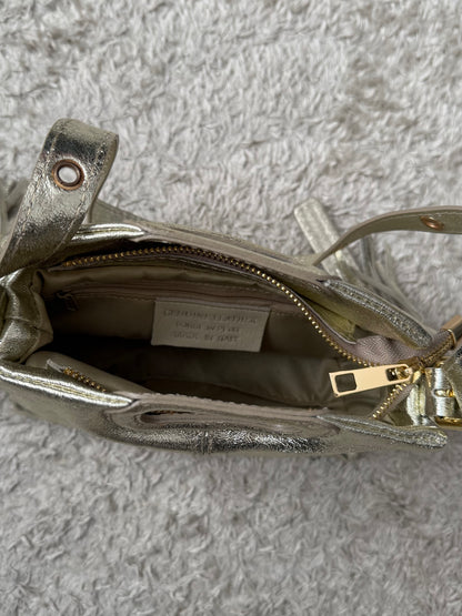 Sac cuir Or frange