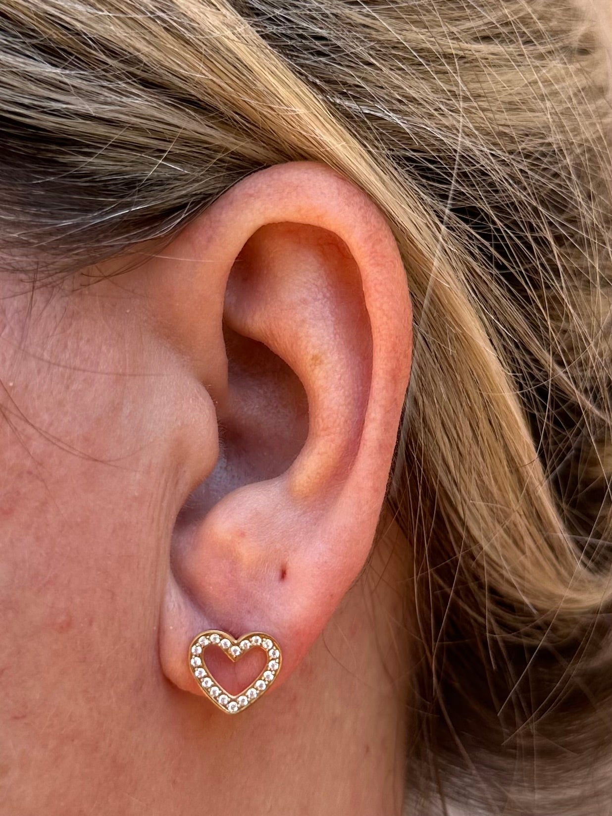 Boucles d'oreilles Cœur brillant doré