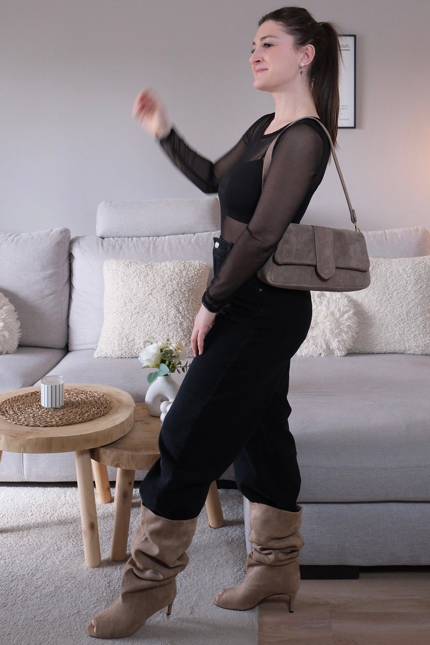 Haut transparent Noir