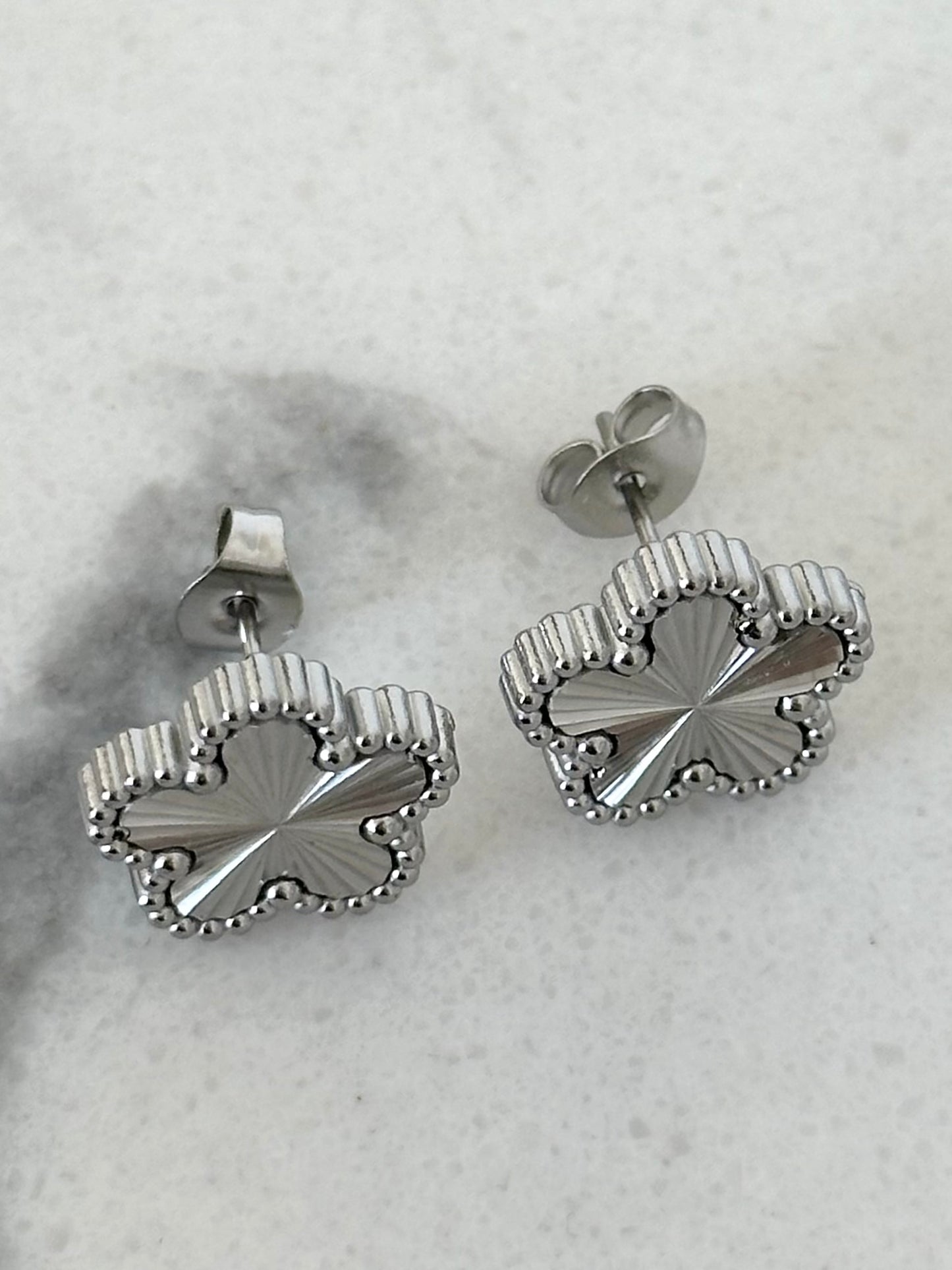 Boucles d'oreilles Trèfle Argenté