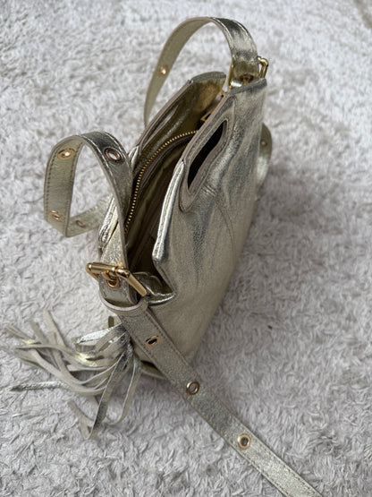 Sac cuir Or frange