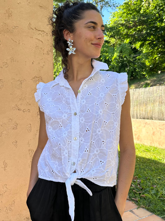 Top Fleur Blanc