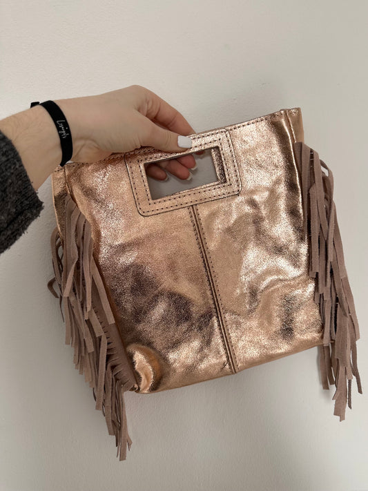 Sac Cuir Rose Brillant