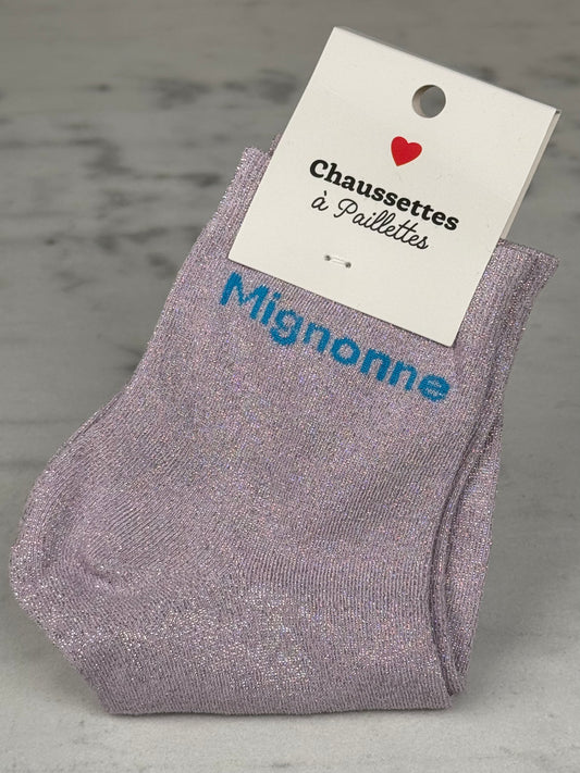 Chaussette « Mignonne » Violette