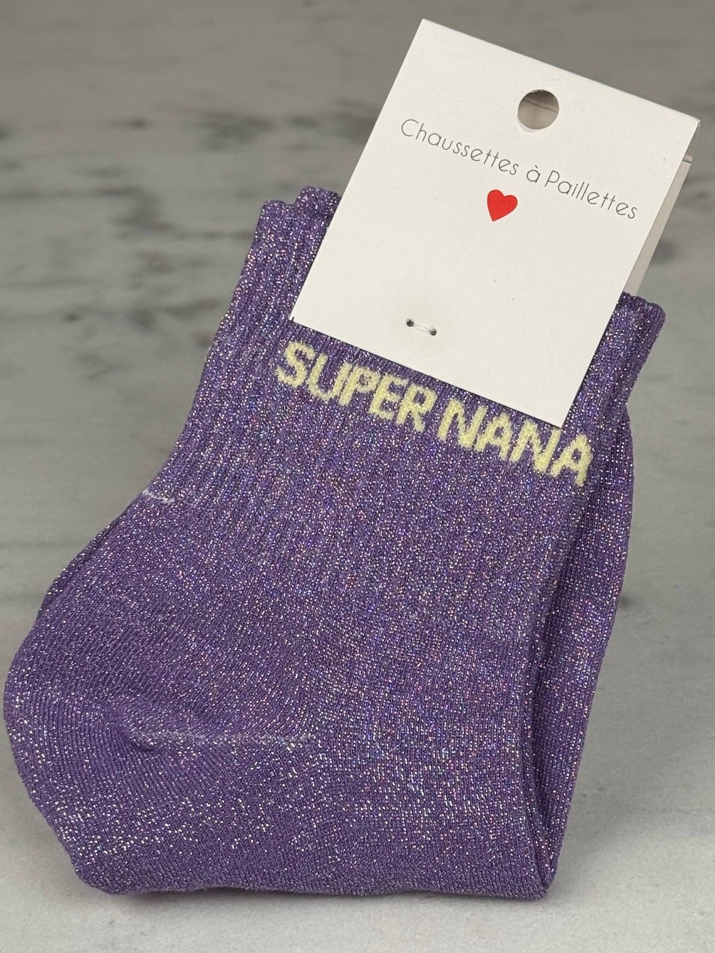 Chaussette « Super nana » violette