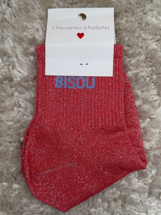 Chaussette « Bisou » brillante