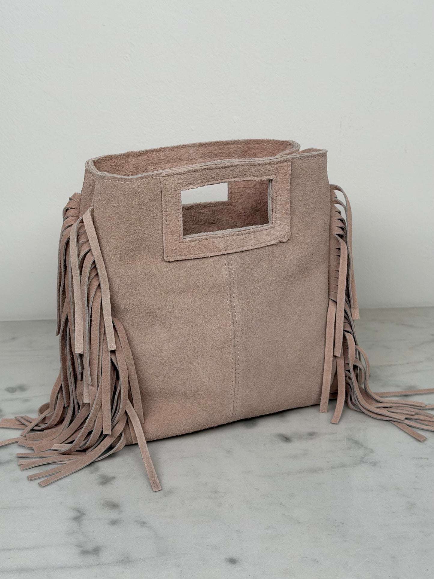 Sac Cuir Daim Rose