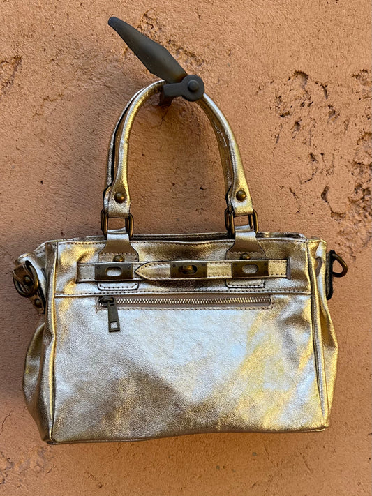 Sac Cuir Or brillant
