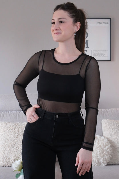 Haut transparent Noir