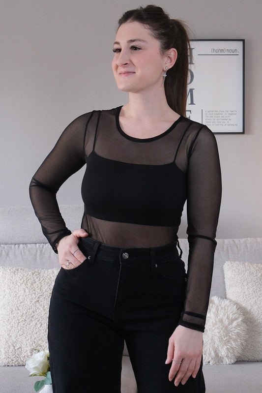 Haut transparent Noir