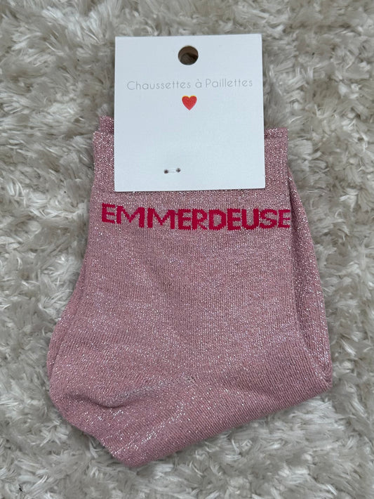 Chaussette « Emmerdeuse » brillante