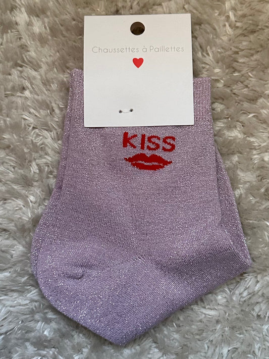 Chaussette « Kiss » brillante