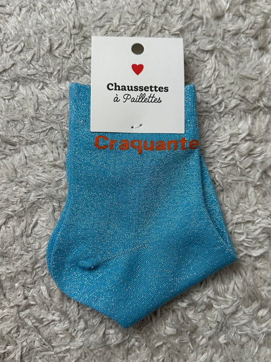 Chaussette « Craquante » Bleue Brillante