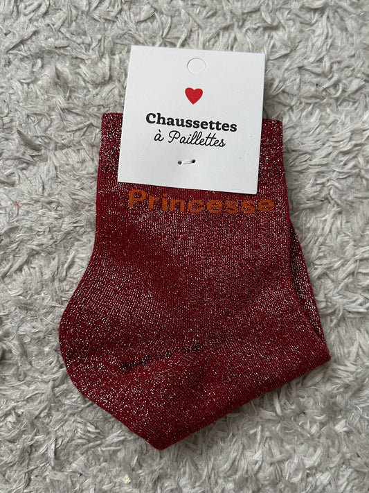 Chaussette « Princesse » Rouge Brillante