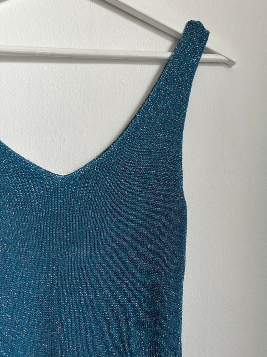 Haut Brillant Bleu canard (bretelle épaisse)