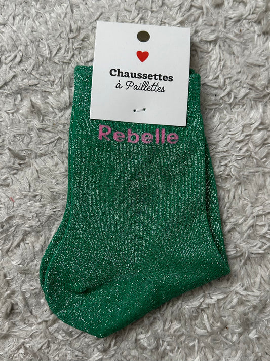 Chaussette « Rebelle » Verte Brillante