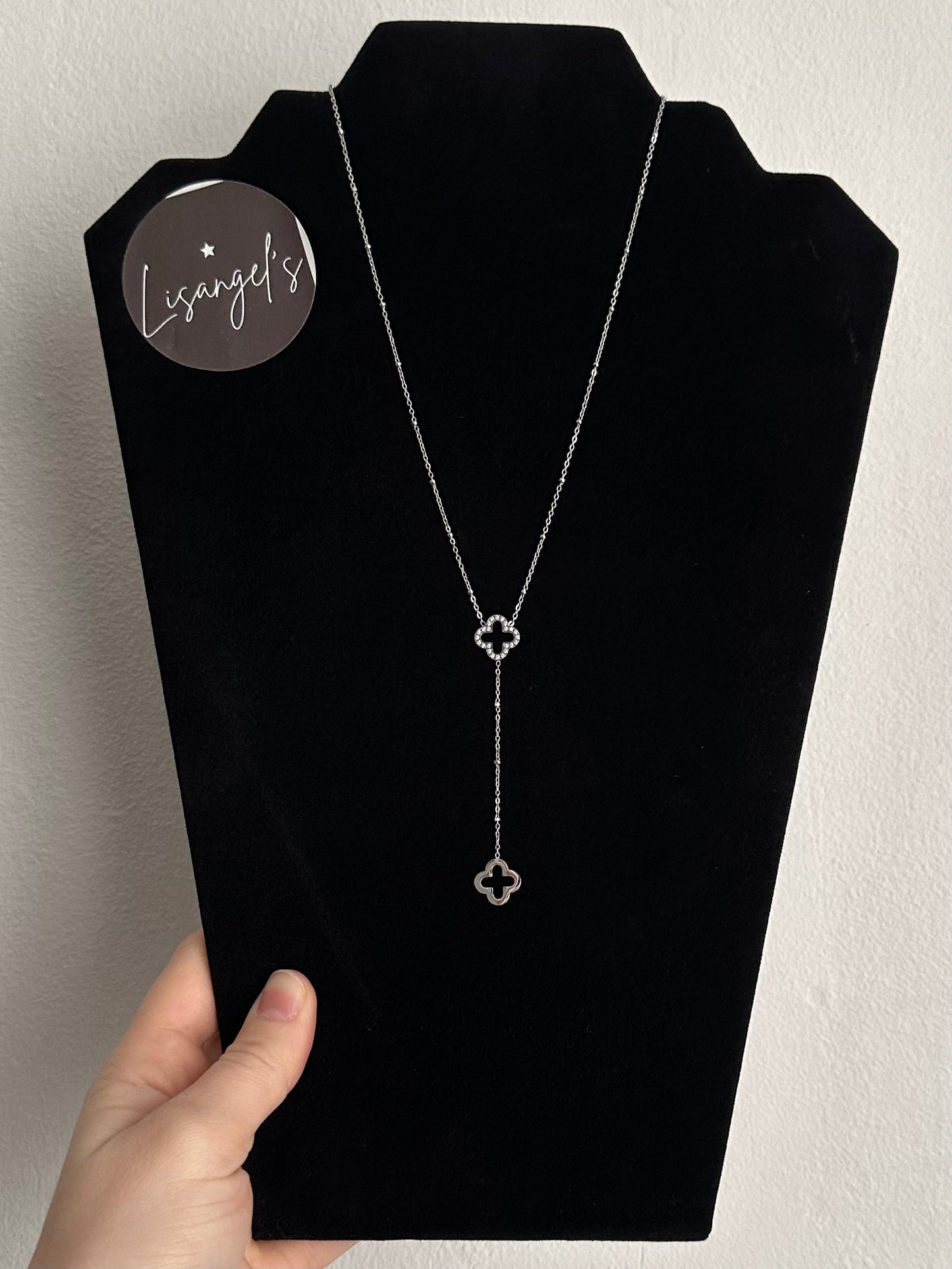 Collier Trèfle brillant argenté