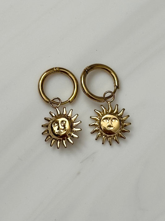 Boucles d'oreilles Soleil doré