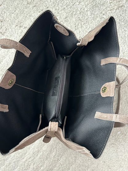 Sac daim cuir Taupe