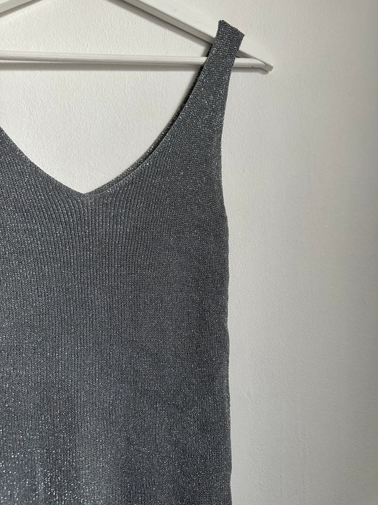 Haut Brillant Gris foncé (bretelle épaisse)